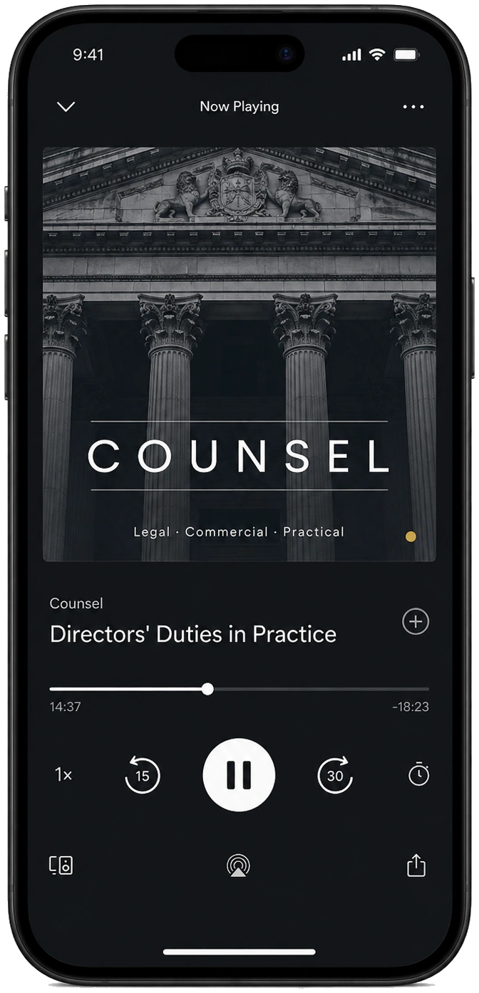 Counsel playing on podcast app