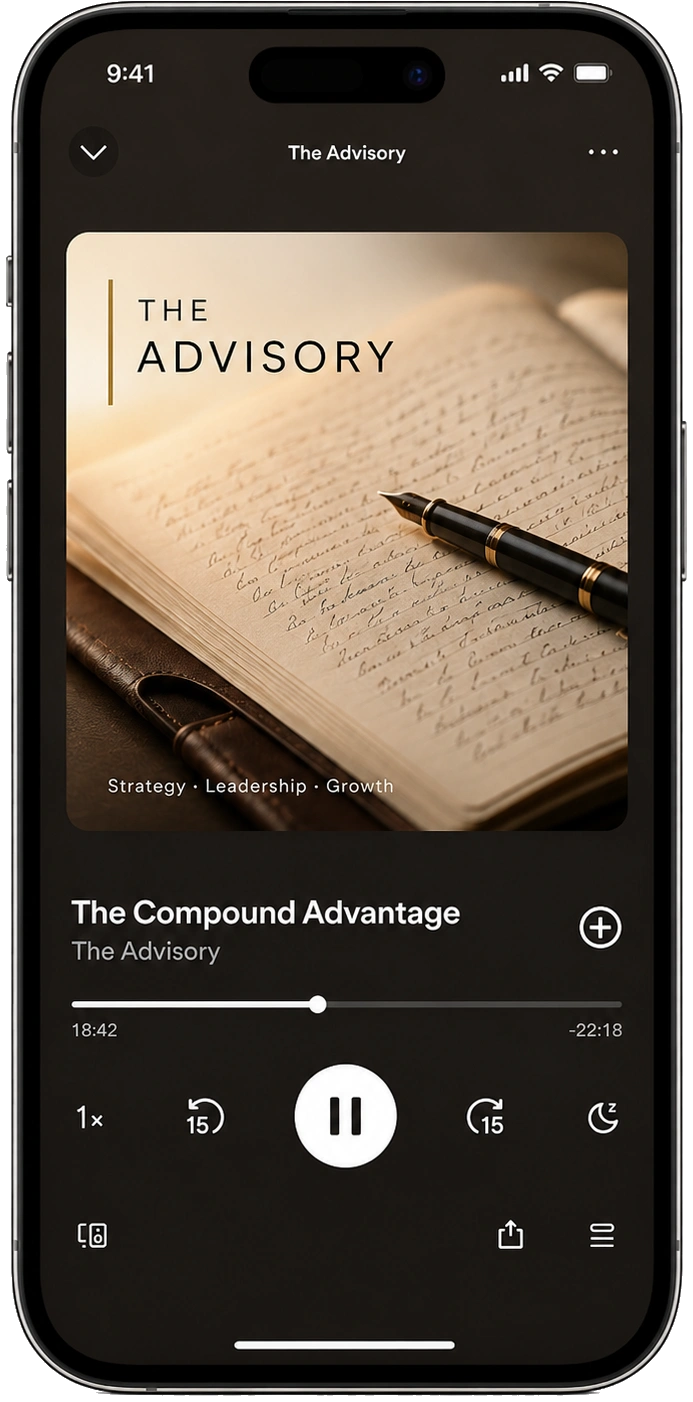 The Advisory playing on podcast app